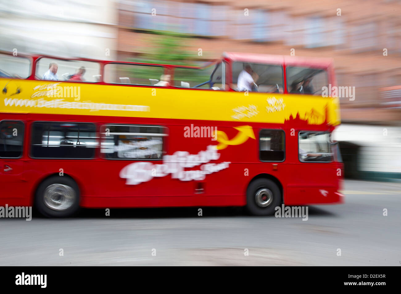 Open top tour bus, Belfast Foto Stock