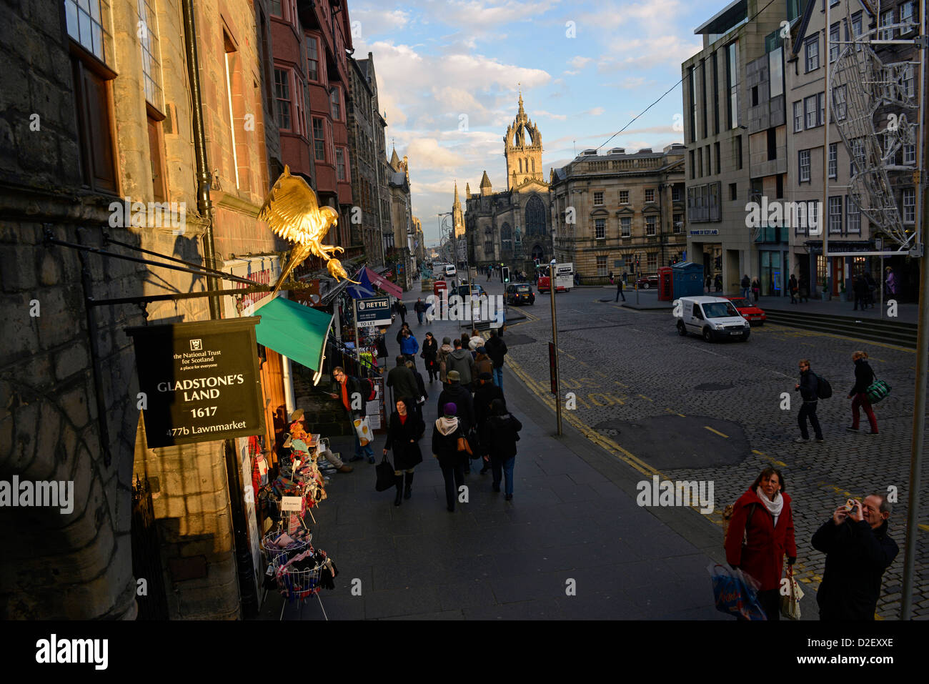 Il Royal Mile. High Street. Edimburgo, Scozia. Foto Stock