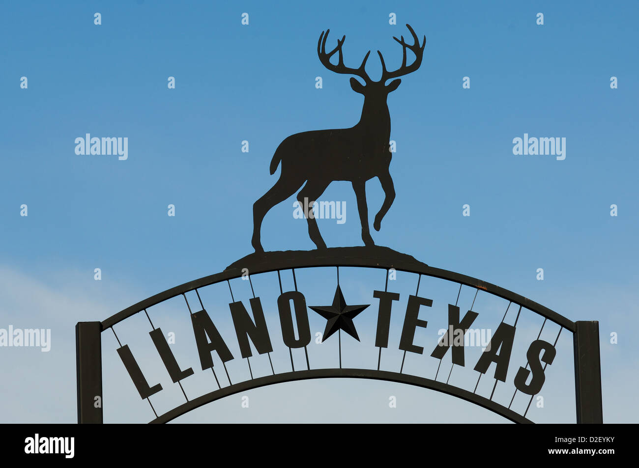 Culbianco deer segno a Llano Texas Foto Stock
