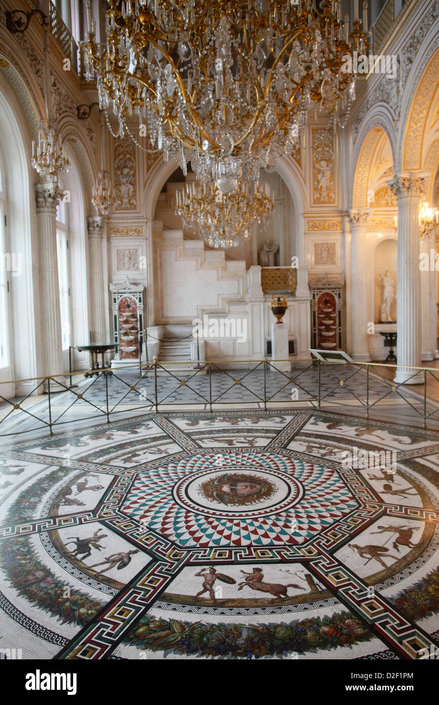 Museo Hermitage. Sala Pavillion. Mosaico romano di San Pietroburgo. La Russia. Foto Stock