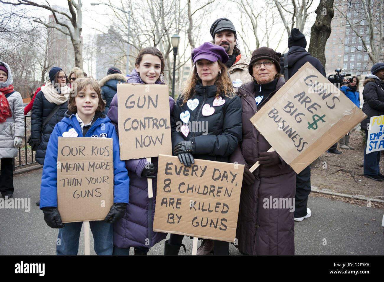 Un milione di mamme per il controllo dell'arma dimostrazione in NYC on gennaio 21, 2013 per chiamare per pistola più severe e regolamenti di munizioni. Foto Stock