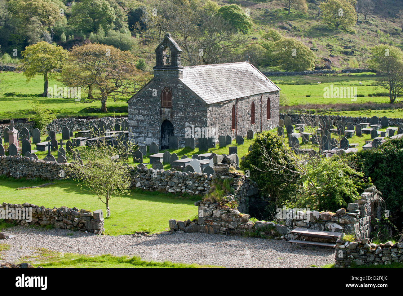 Cappella Tynllan, Cwm Pennant, Snowdonia National Park, North Wales, Regno Unito Foto Stock