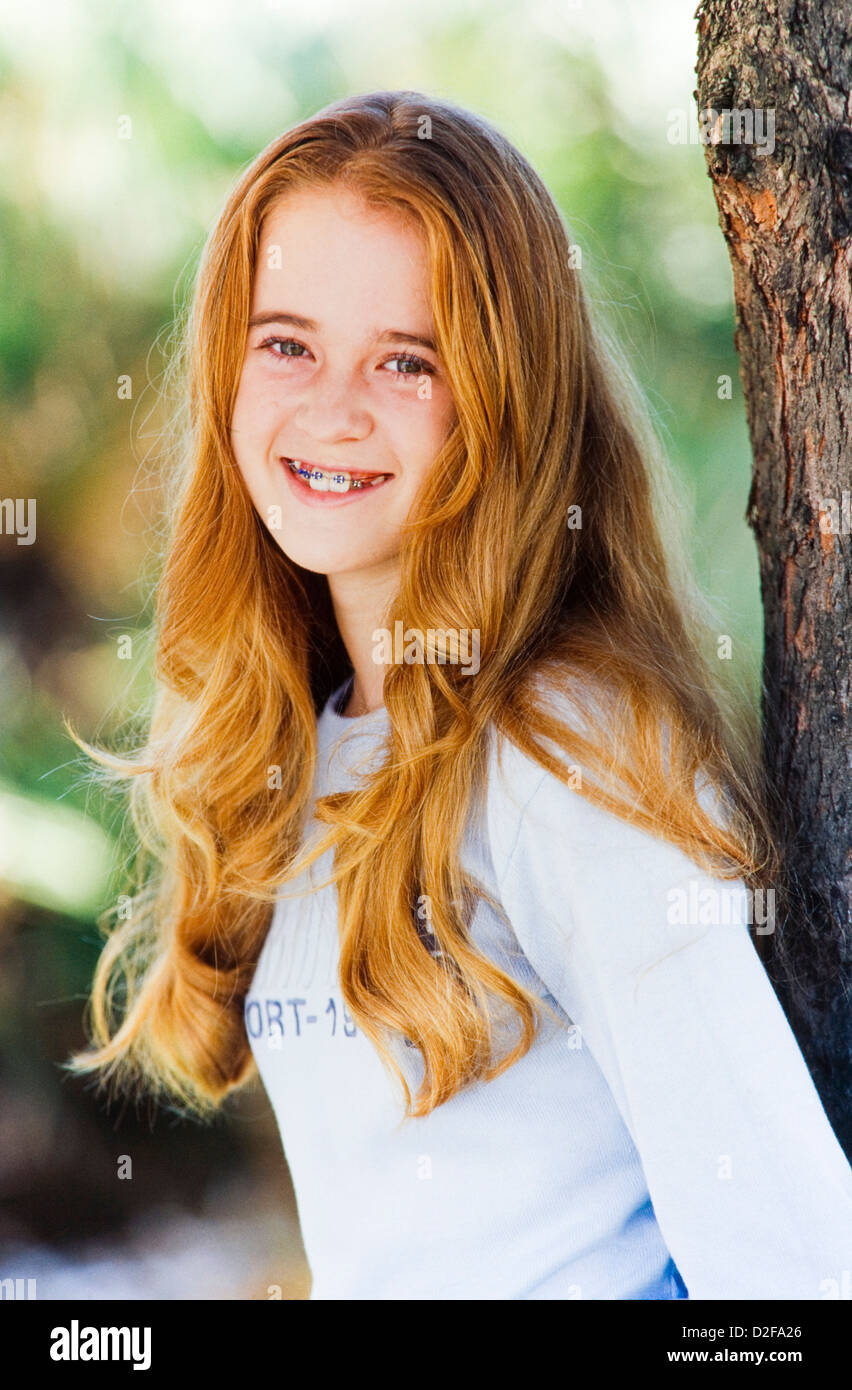 Closeup Ritratto di ragazza adolescente, Miami Foto Stock