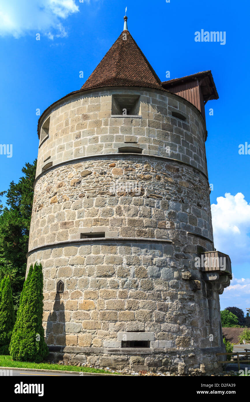 Torre di città di Zugo fortificazioni, Svizzera Foto Stock