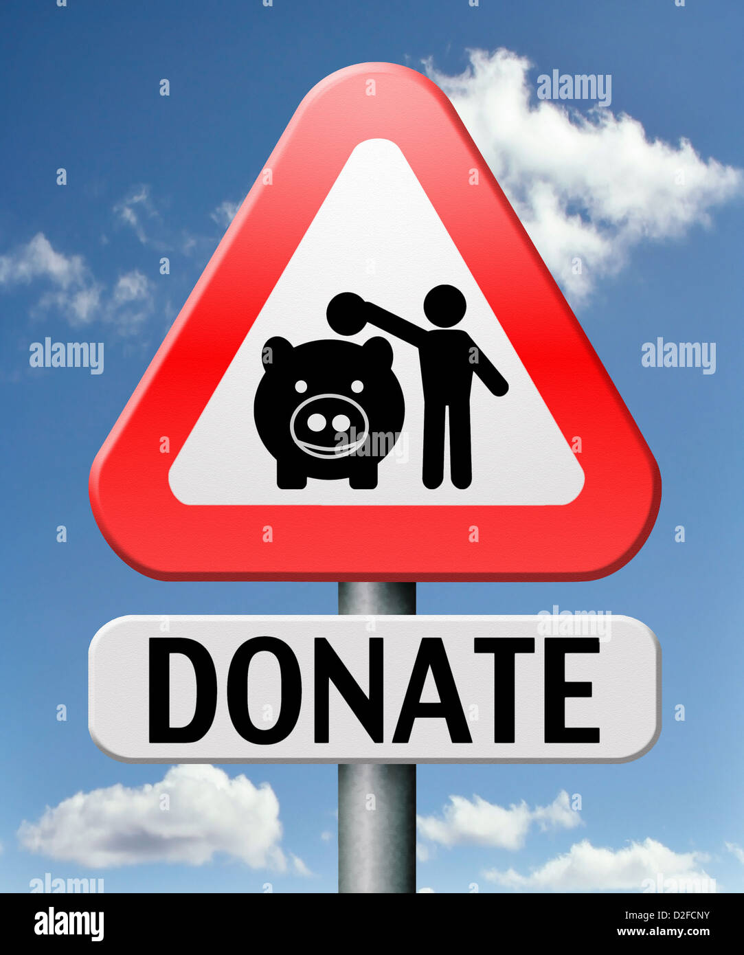 Donare in beneficenza help fund raising dare donazione in denaro Foto Stock