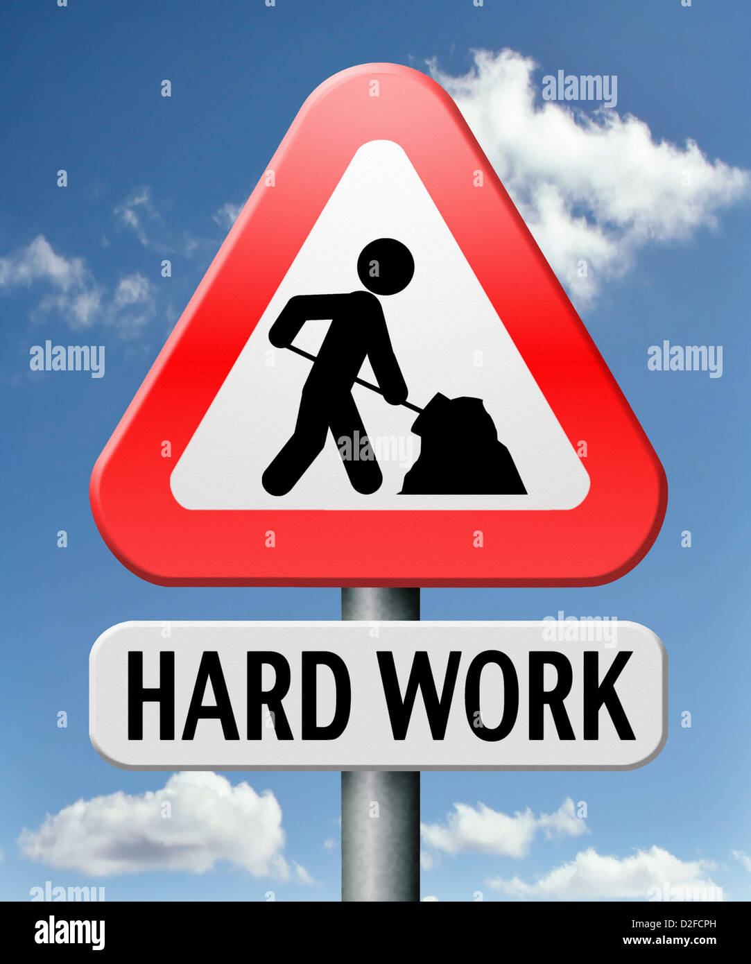 Duro lavoro occupato con lavoro importante segno di lavoro Foto Stock