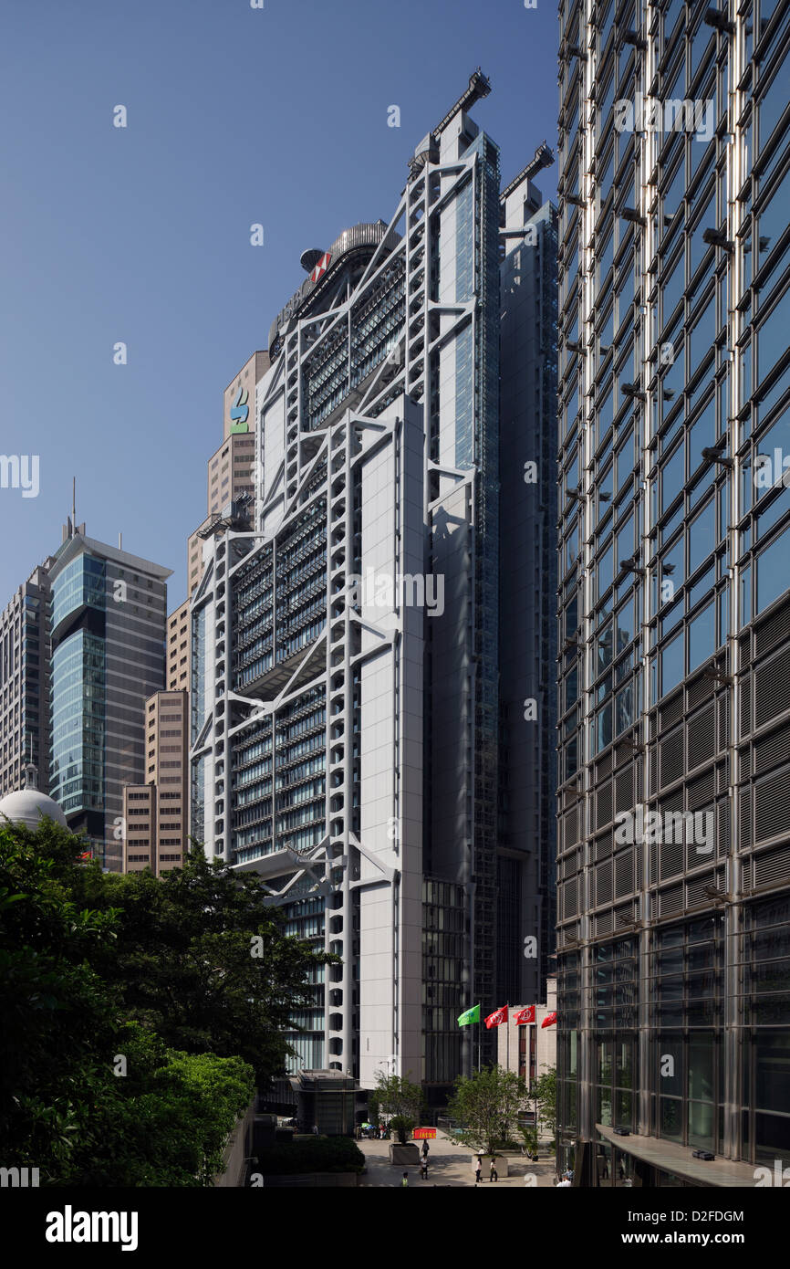 Hong Kong, Cina, HSBC Building nel quartiere finanziario Centrale di Hong Kong Foto Stock