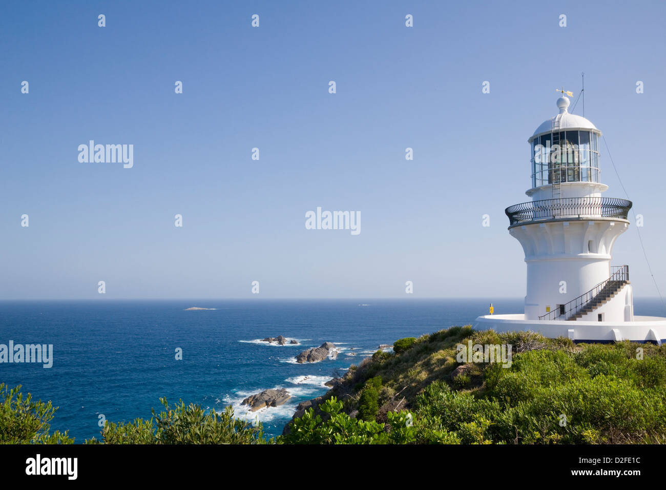 Australia, NSW, inferiore costa nord, zona dei Grandi Laghi, Myall Lakes National Park, Sugarloaf Point Lighthouse, Seal Rocks Foto Stock