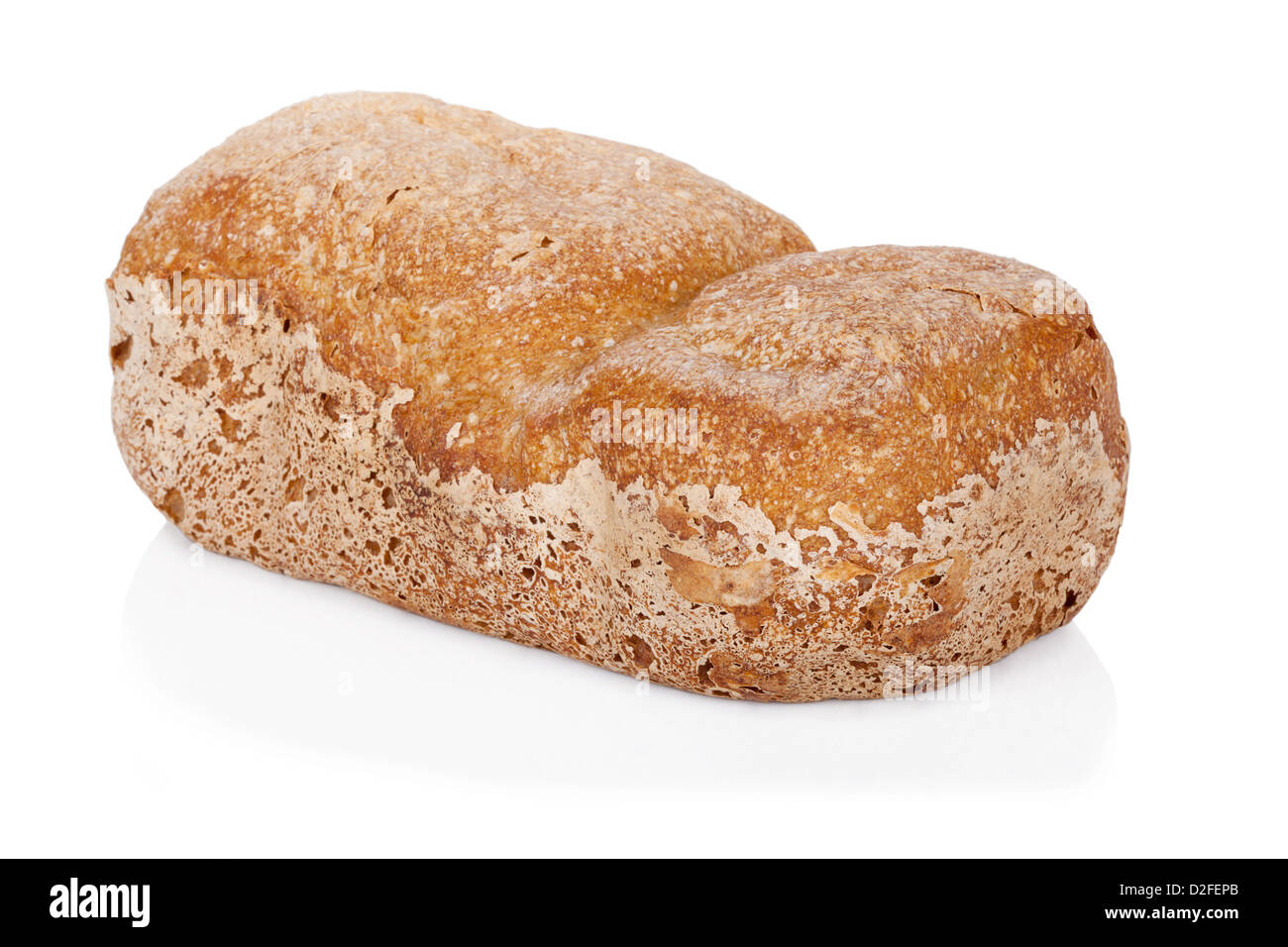 Il pane fatto in casa isolata su sfondo bianco Foto Stock