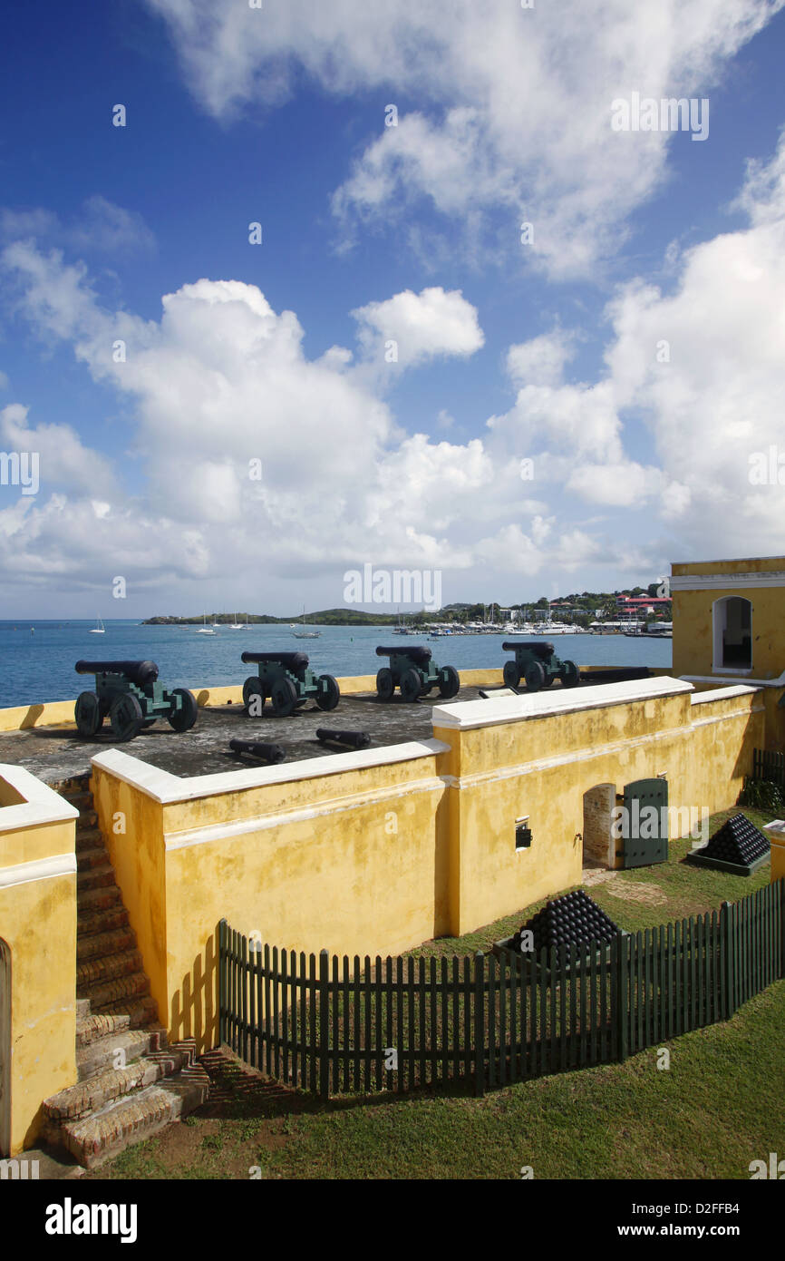 Fort Christiansvaern, Christiansted, St. Croix, Isole Vergini USA, Caraibi Foto Stock