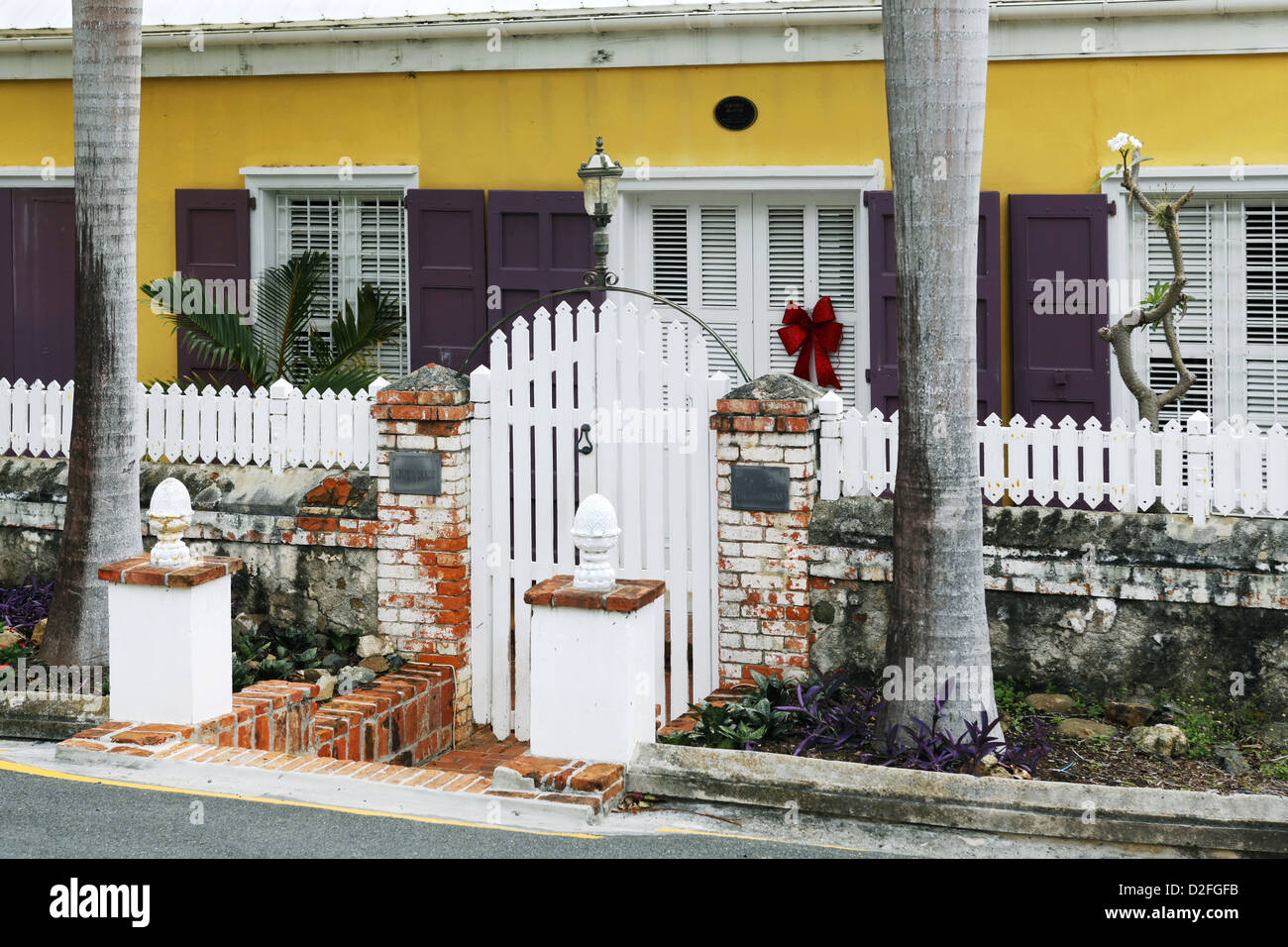 Crown House, ex residenza del governatore Peter von Scholten, Charlotte Amalie, san Tommaso, Isole Vergini USA, Caraibi Foto Stock