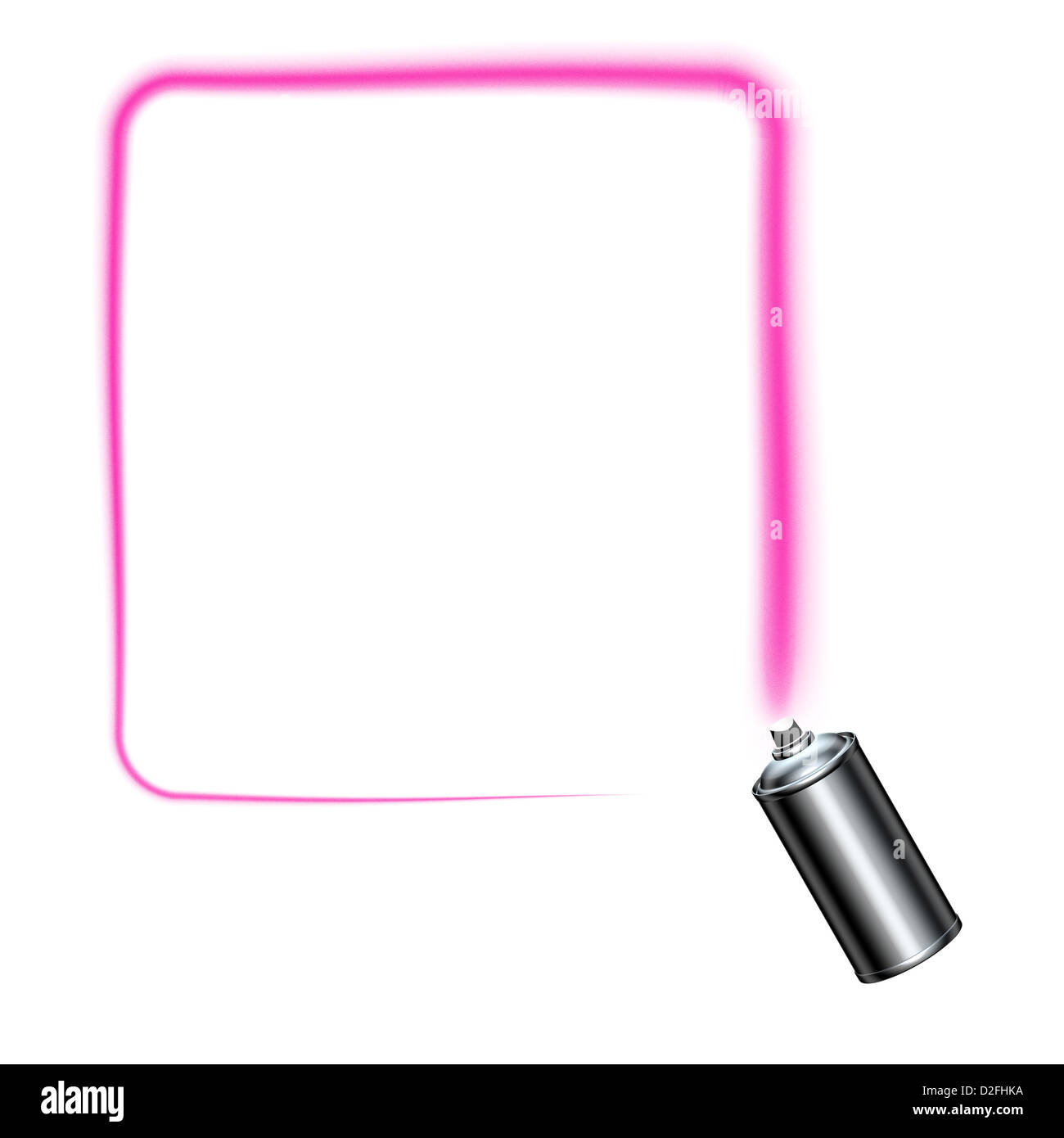 Bomboletta spray spruzzare una rosa bordo quadrato con angoli arrotondati Foto Stock