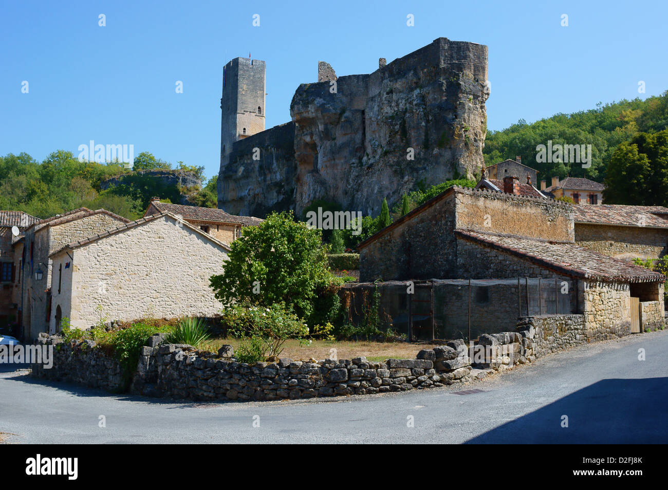 Chateau Gavaudun fortezza medievale Lot et Garonne Francia Foto Stock