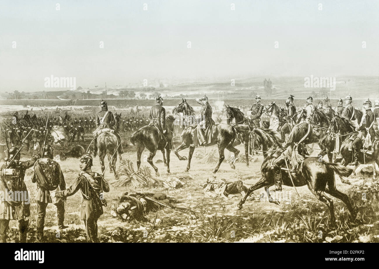 Schlacht von Weißenburg am 4. Agosto 1870, Weißenburg, Elsass, Frankreich, Deutsch-Französischer Krieg von 1870-1871 Foto Stock