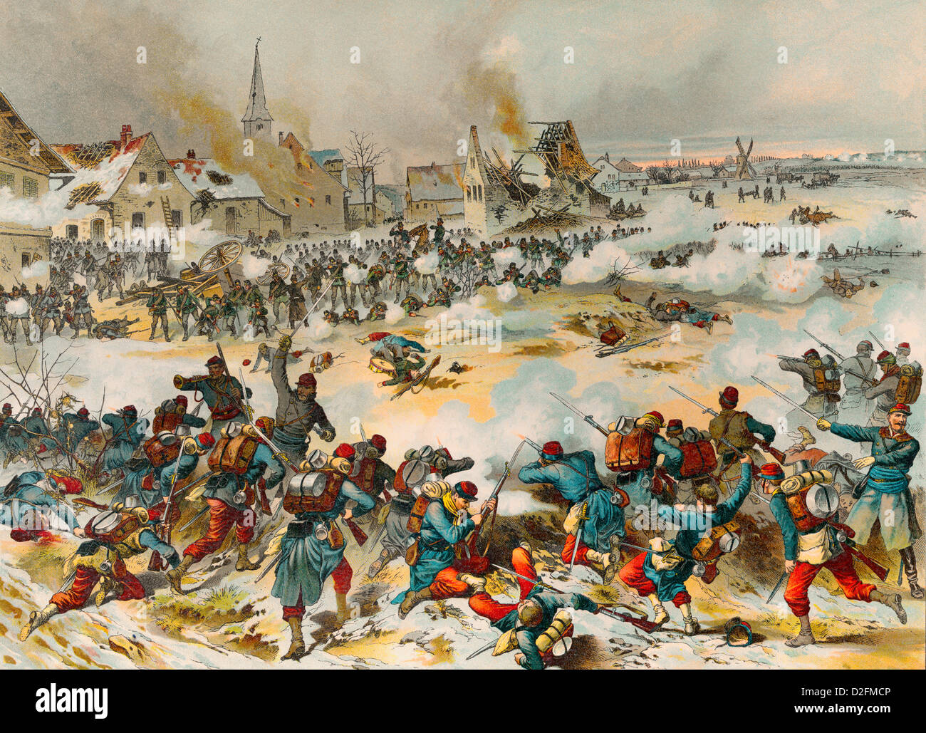 Battaglia di Bapaume il 3 gennaio 1871, la guerra franco-prussiana o guerra franco-tedesca, 1870-1871, Foto Stock
