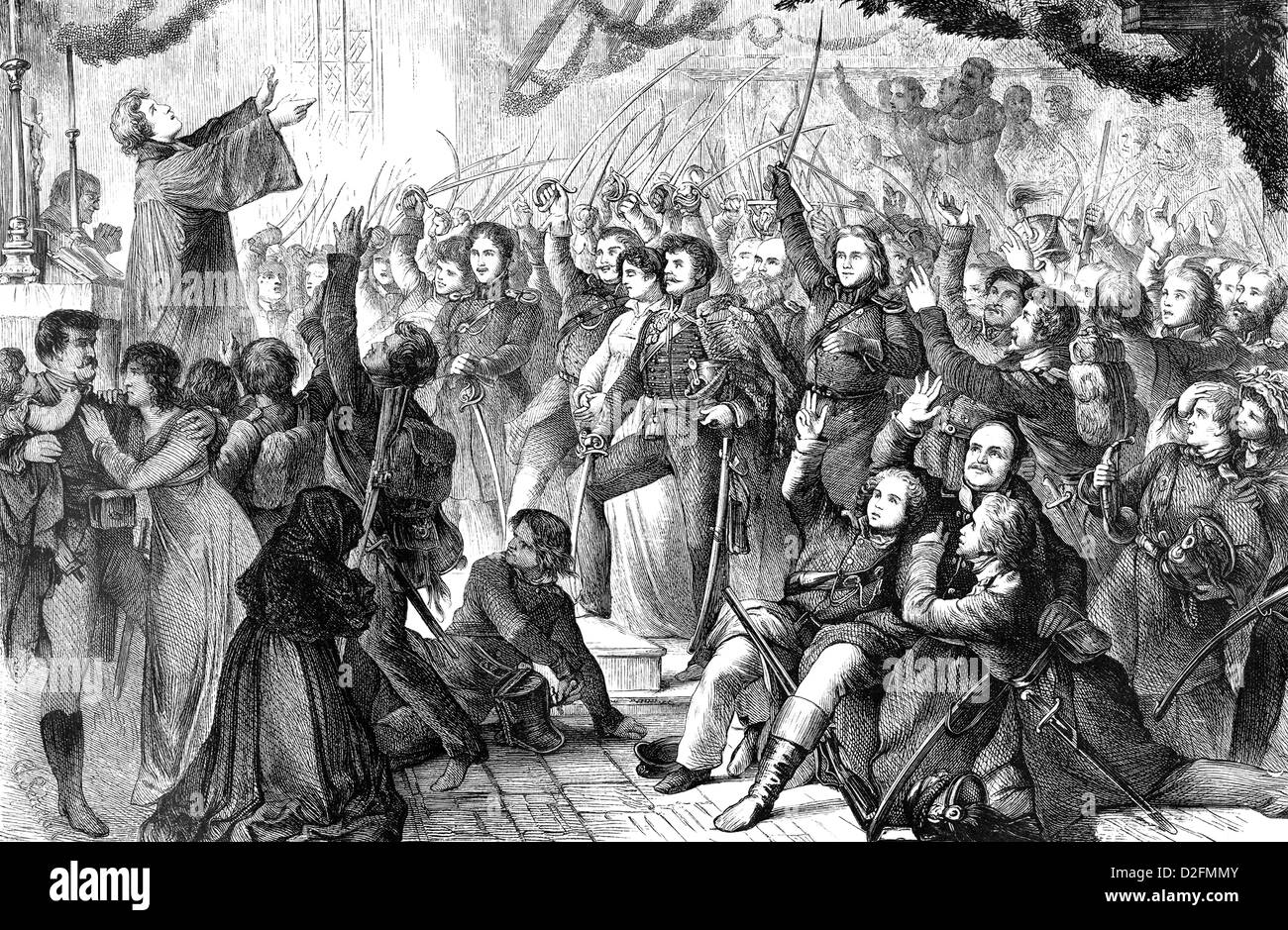Consacrazione della libera Luetzow Corps, un'organizzazione di volontari dell'esercito prussiano nelle guerre di liberazione del 1813-14 Foto Stock