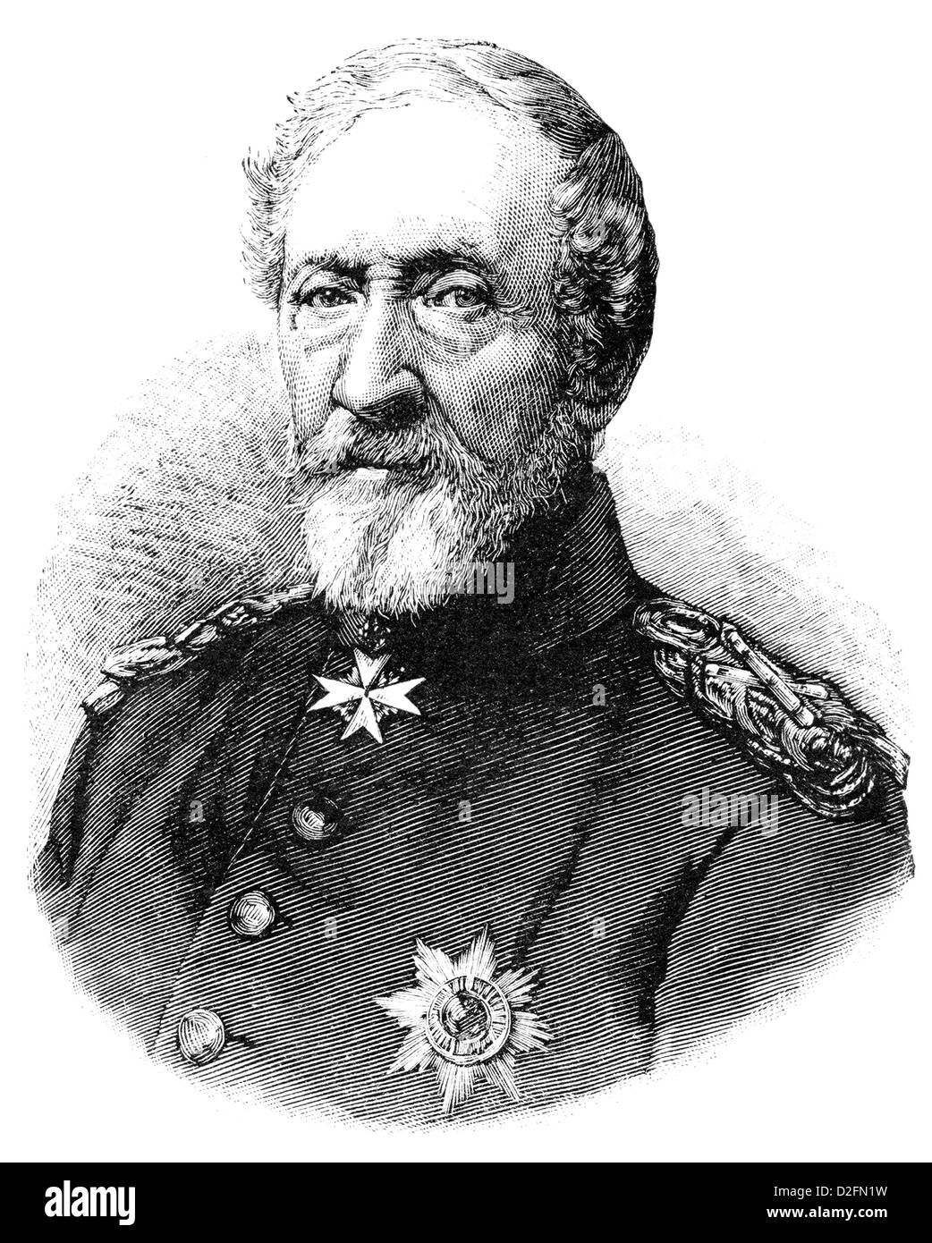 Karl Konstantin Albrecht Leonhard Graf von Blumenthal, 1810-1900, ufficiale prussiano, maresciallo di campo nella guerra franco-prussiana Foto Stock