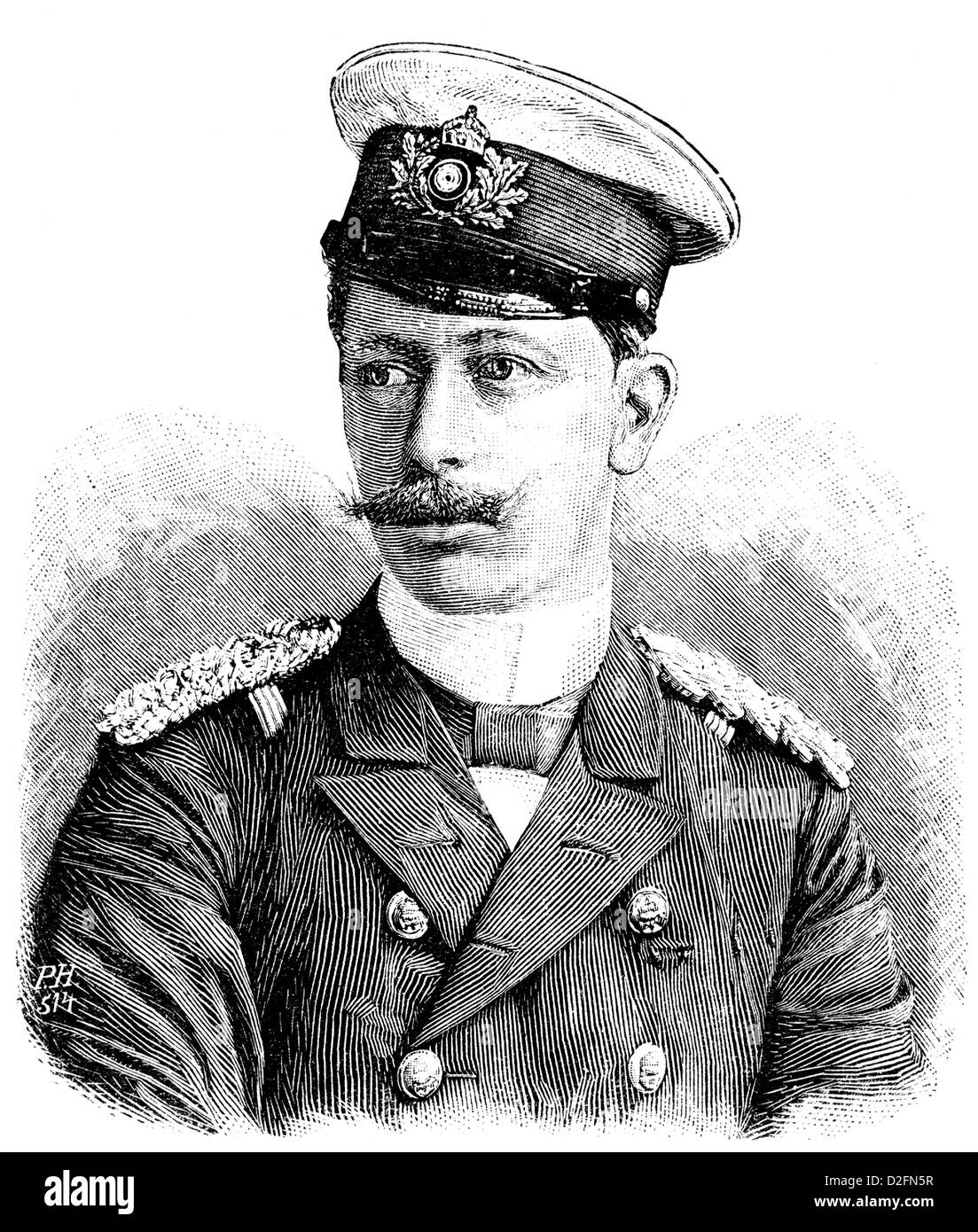Prince Albert Wilhelm Heinrich di Prussia, 1862-1929, Grand Ammiraglio della Marina Imperiale e fratello dell' Imperatore Guglielmo II, Foto Stock
