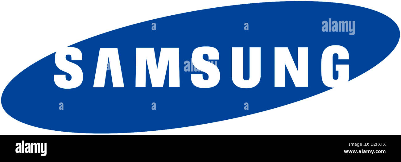 Il logo del sud coreano electronics company Samsung con sede a Seoul. Foto Stock