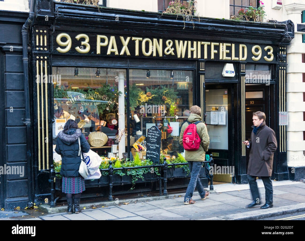 Paxton e Whitfield negozio di formaggi su Jermyn Street, Piccadilly, Londra, Regno Unito Foto Stock