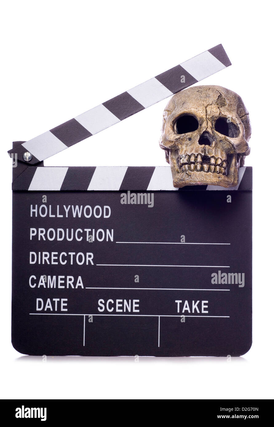 Film horror movie clapper board studio ritaglio Foto Stock