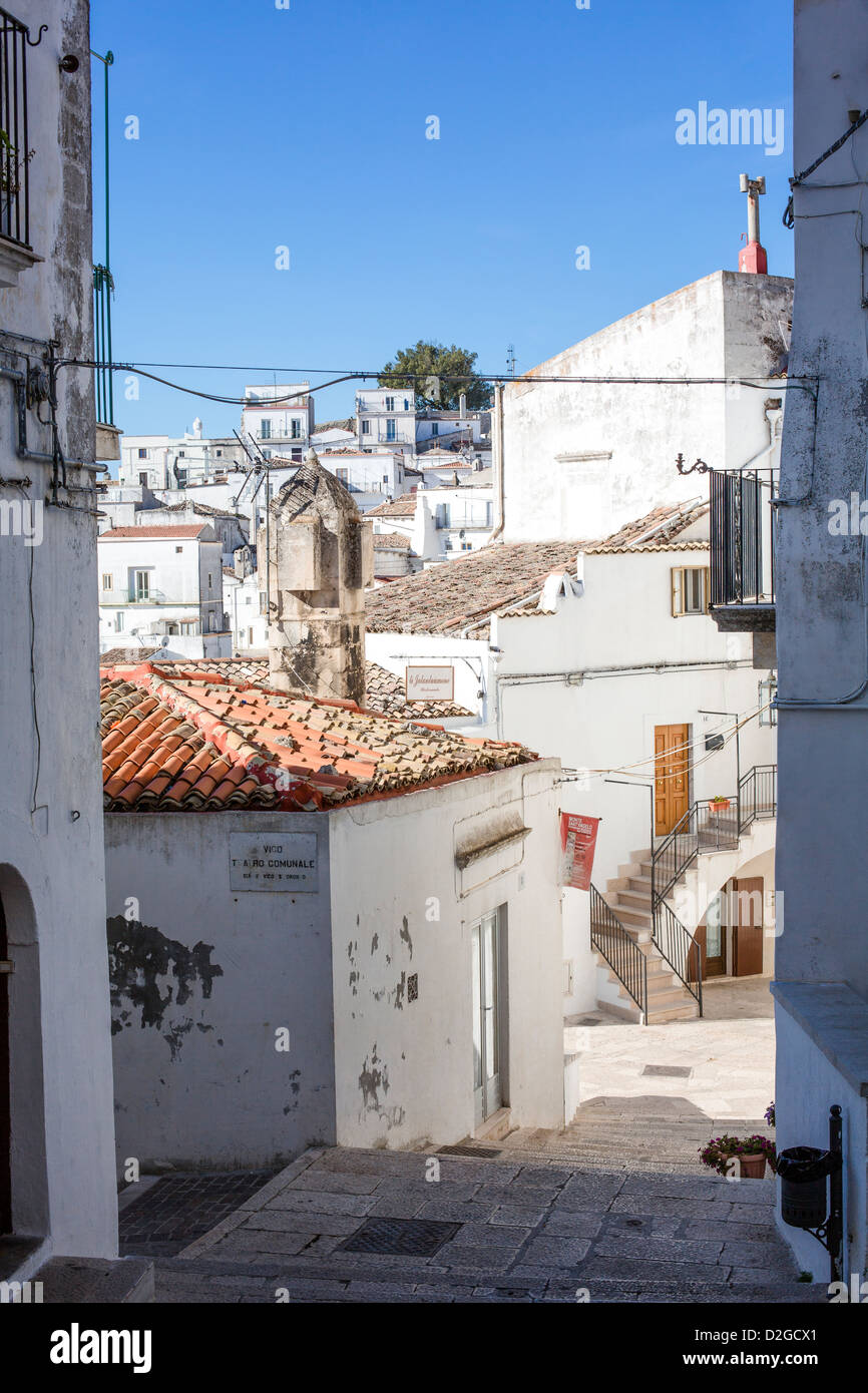 Il vecchio villaggio di Monte Sant'Angelo, Foggia, Puglia Puglia Gargano, Italia, Foto Stock