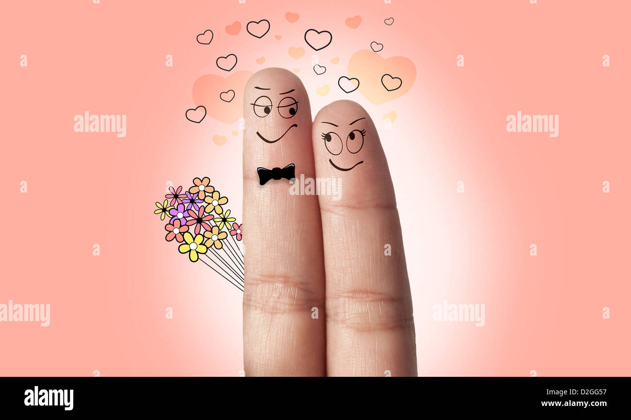 Un paio di dita in amore Foto Stock