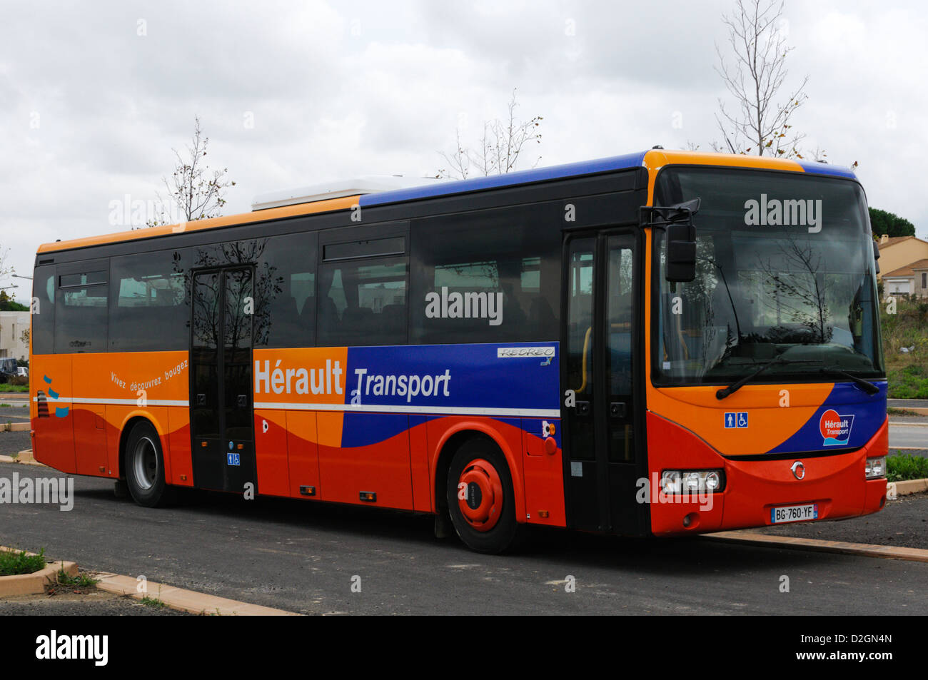 Un Herault Trasporto bus parcheggiato in Beziers. Foto Stock