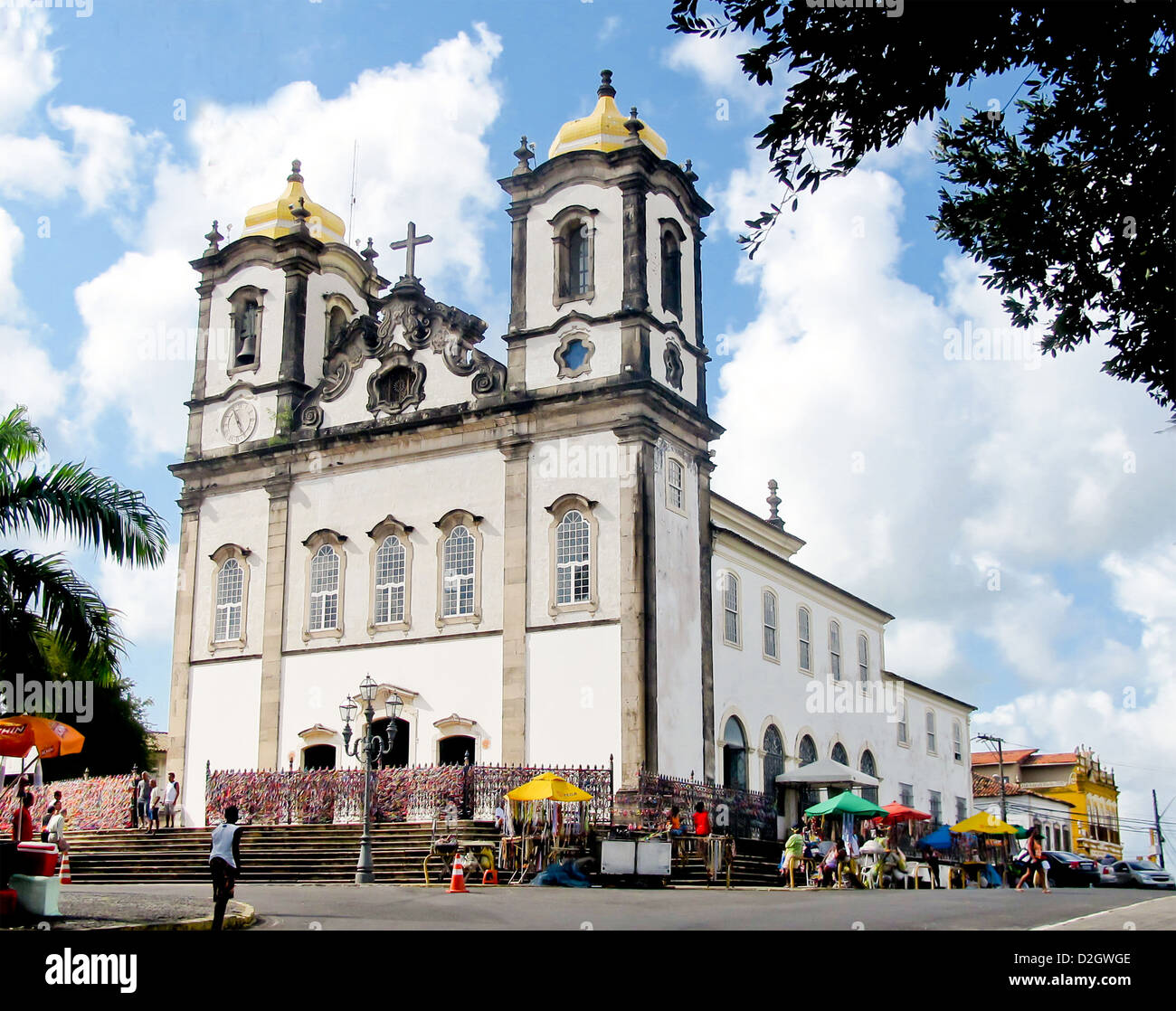 Vista frontale del Bonfim chiesa del XVIII secolo la Chiesa cattolica in Salvador, Braz Foto Stock