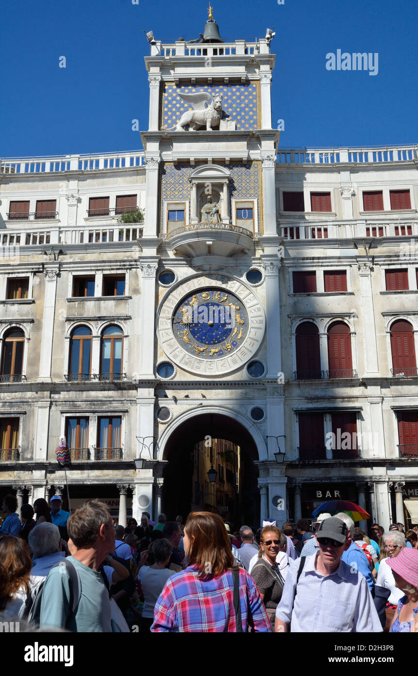 Clock Tower, Piazza San Marco, Venezia, Italia e Europa Foto Stock
