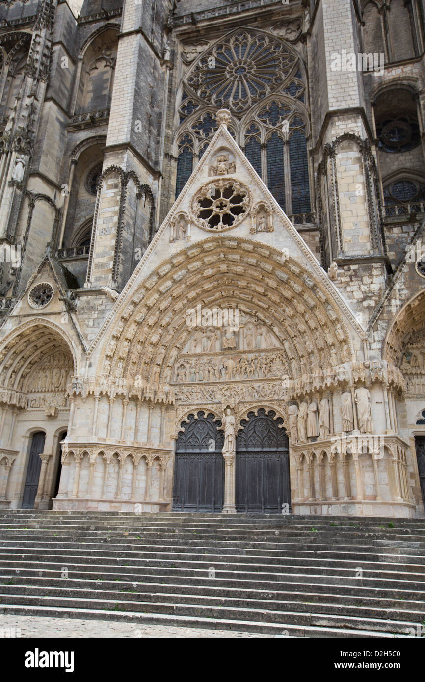 La cattedrale di Bourges, Bourges, Cher, Val de Loire Francia Foto Stock