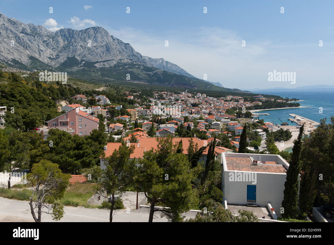 Elk192-3114 Croazia, a sud della costa della Dalmazia, le città costiere e di montagna Foto Stock