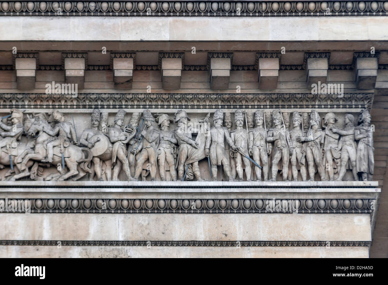 Dettaglio del Arc de Triomph a Parigi,Francia Foto Stock