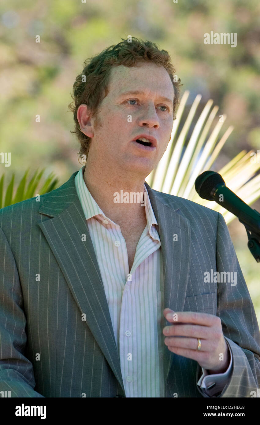 Il Dott. Russel Norman MP co-leader della Nuova Zelanda Partito Verde raffigurato all'2009 Picnic per il pianeta. Foto Stock