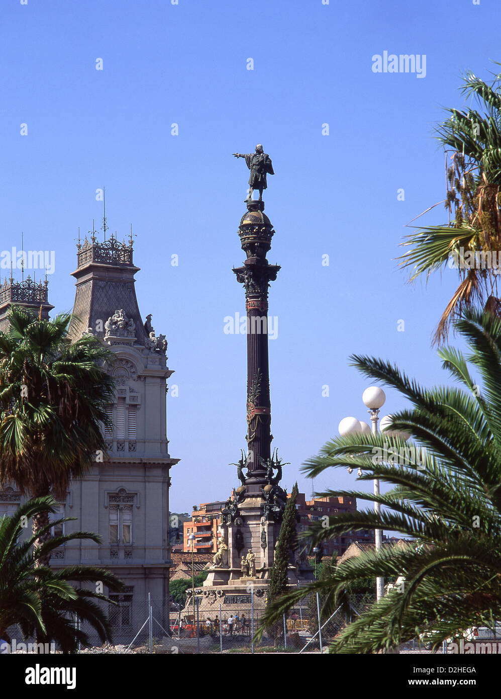 Monumento a Colón (monumento di Colombo), La Rambla, Barcelona, provincia di Barcelona, Catalogna, Spagna Foto Stock