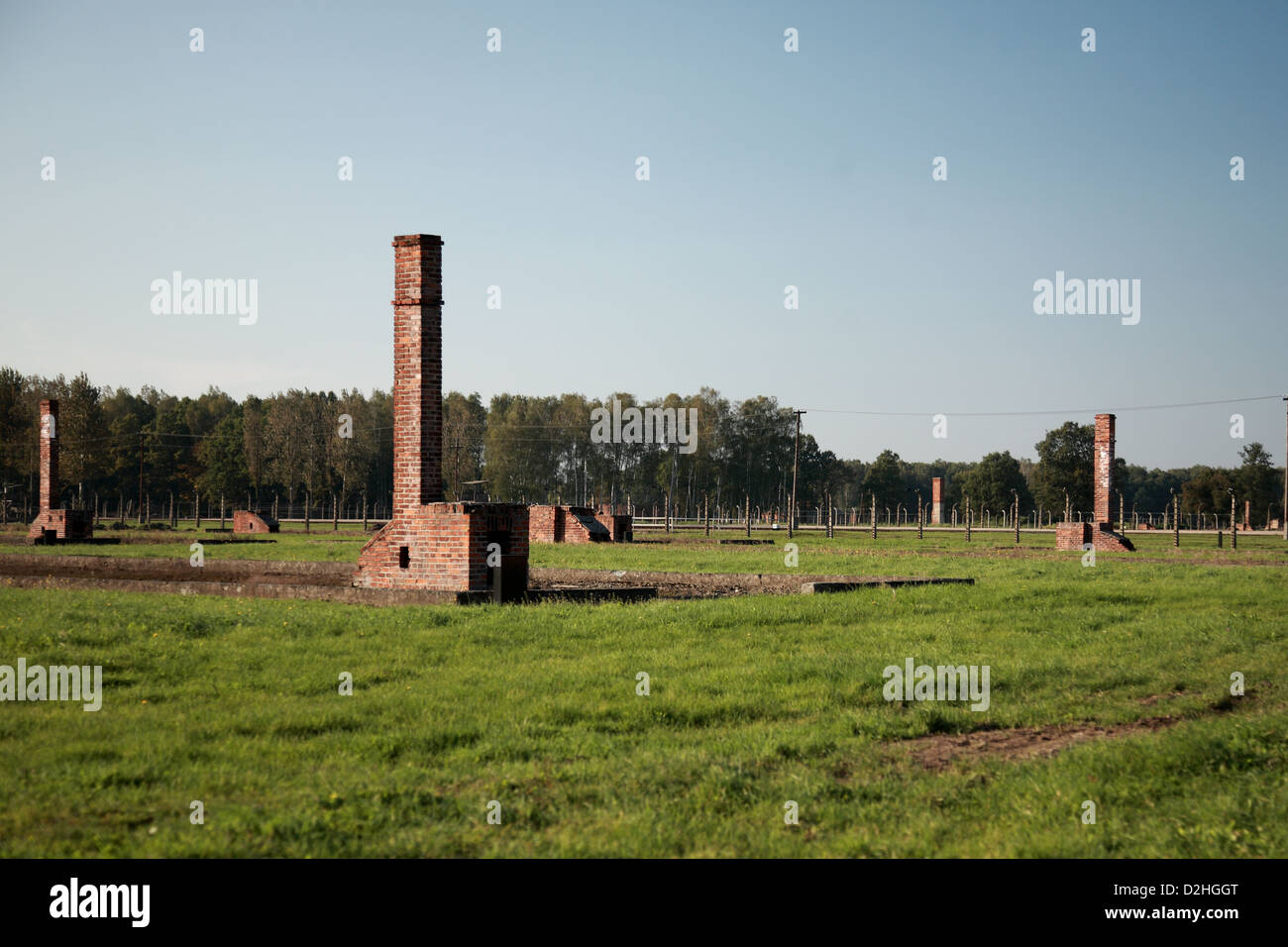 Camini al campo di concentramento di Auschwitz, Polonia Foto Stock