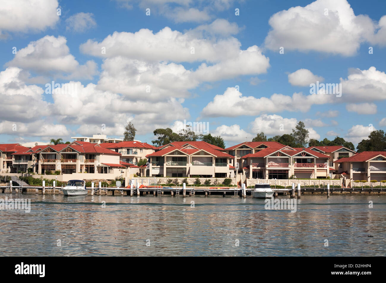 Waterfront sviluppi residenziali lungo la colazione Point - Mortlake Sydney Australia Foto Stock