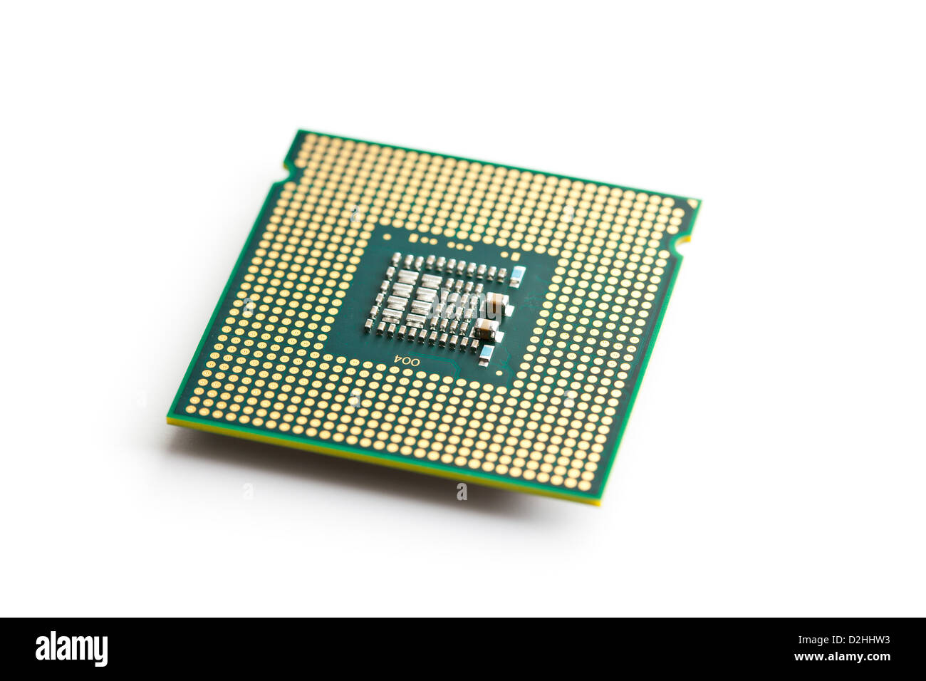 Processore per computer su sfondo bianco Foto Stock