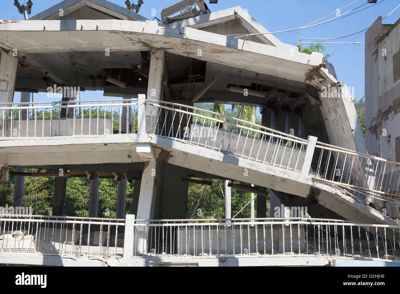Edificio distrutto durante il terremoto Foto Stock