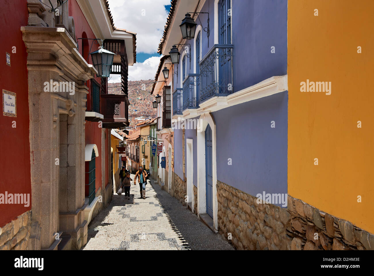 Jaen Street, ultima strada storica, La Paz, Bolivia, Sud America Foto Stock