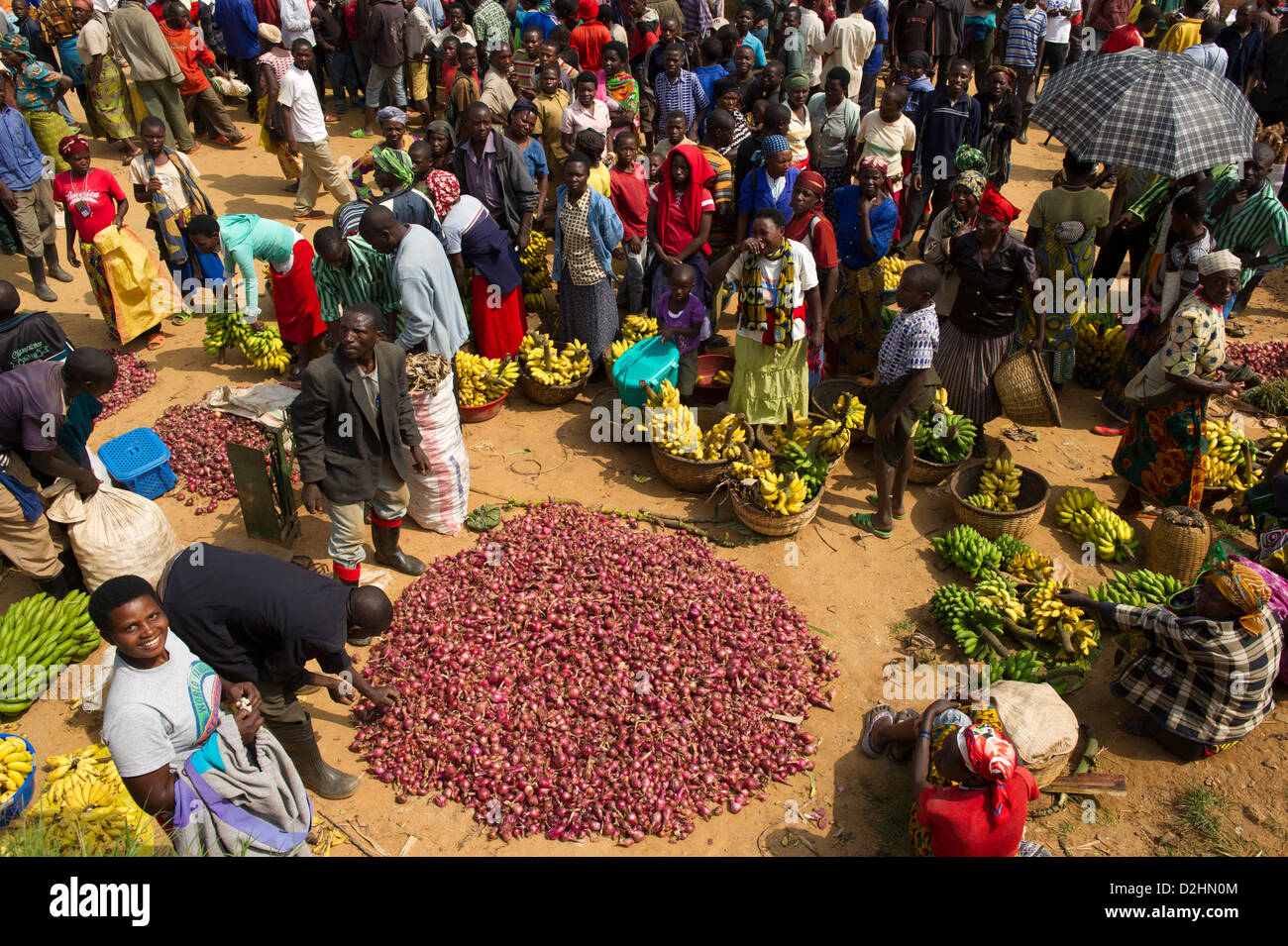 Mercato, Ngororero, Ruanda Foto Stock