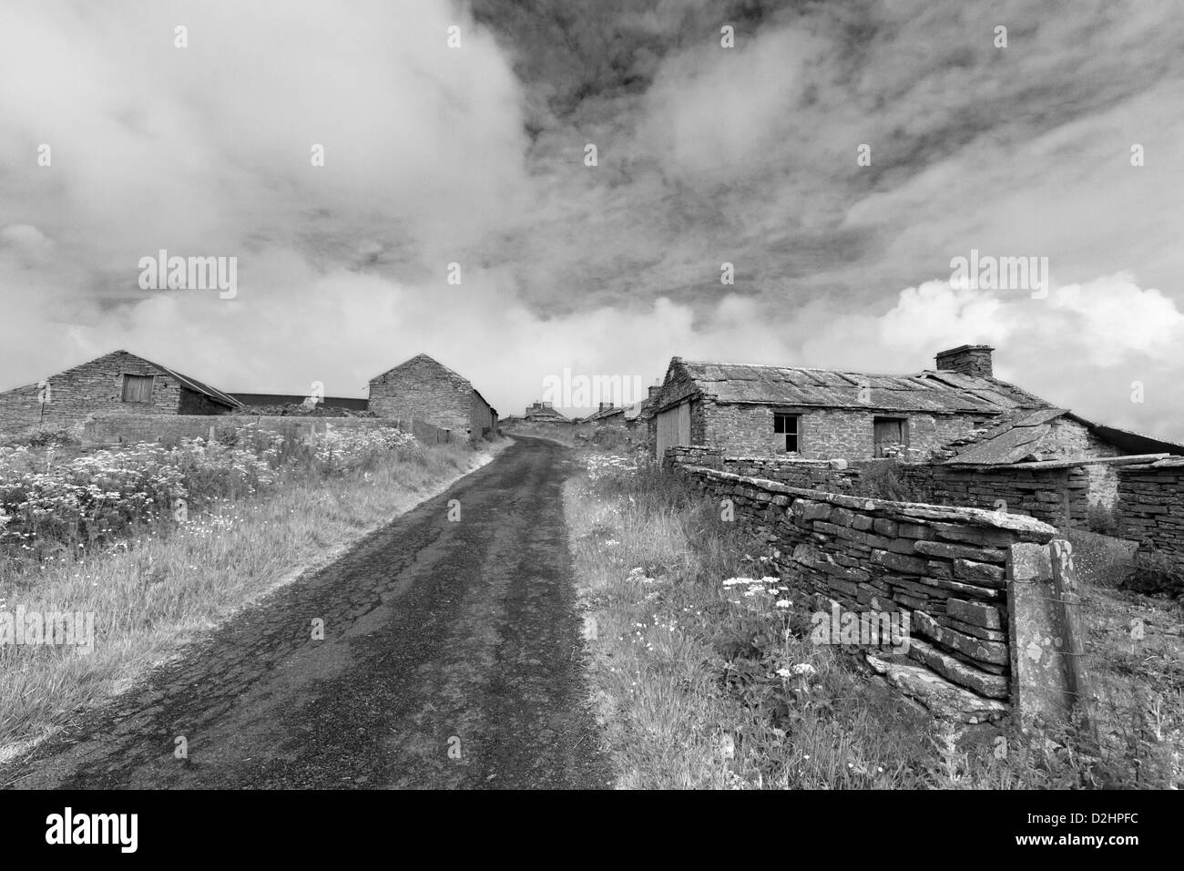 Villaggio abbandonato su Orkney isola di Westray Foto Stock