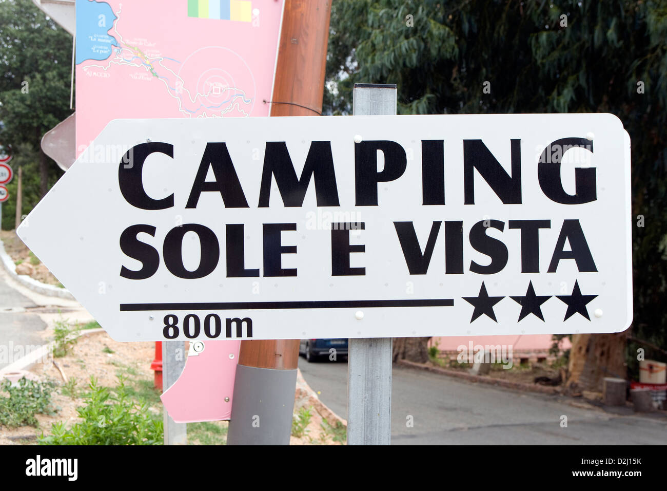 Corsica: camping segno Foto Stock