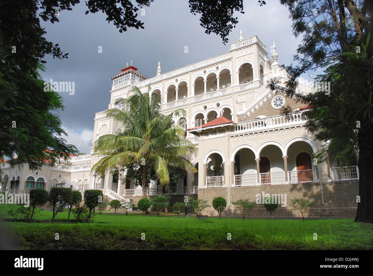 Aga Khan's Palace di Pune, Maharashtra, India Foto Stock