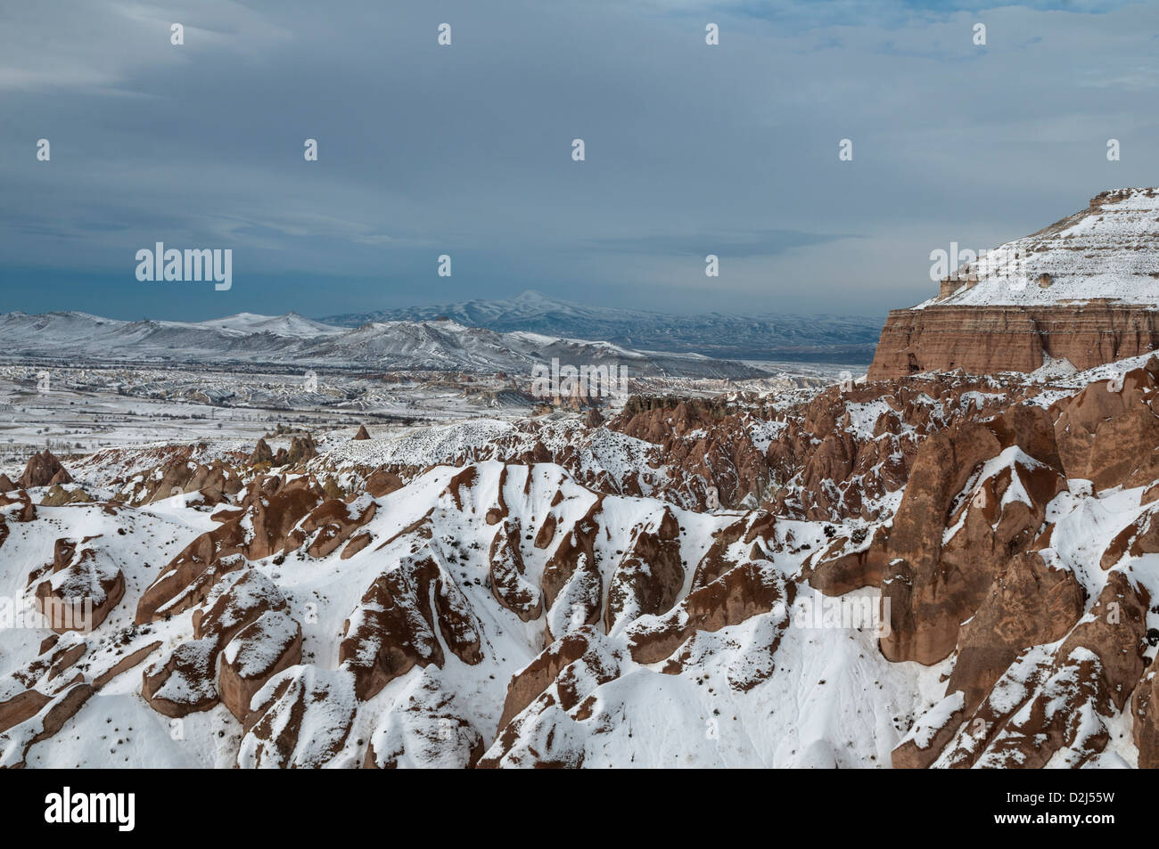 Paesaggi invernali in Cappadocia,Nevsehir,Turchia Foto Stock