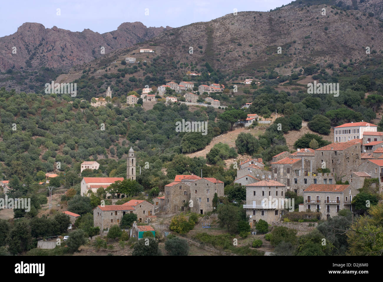 Corsica: Golfe de Valinco - villaggio Fozzano Foto Stock