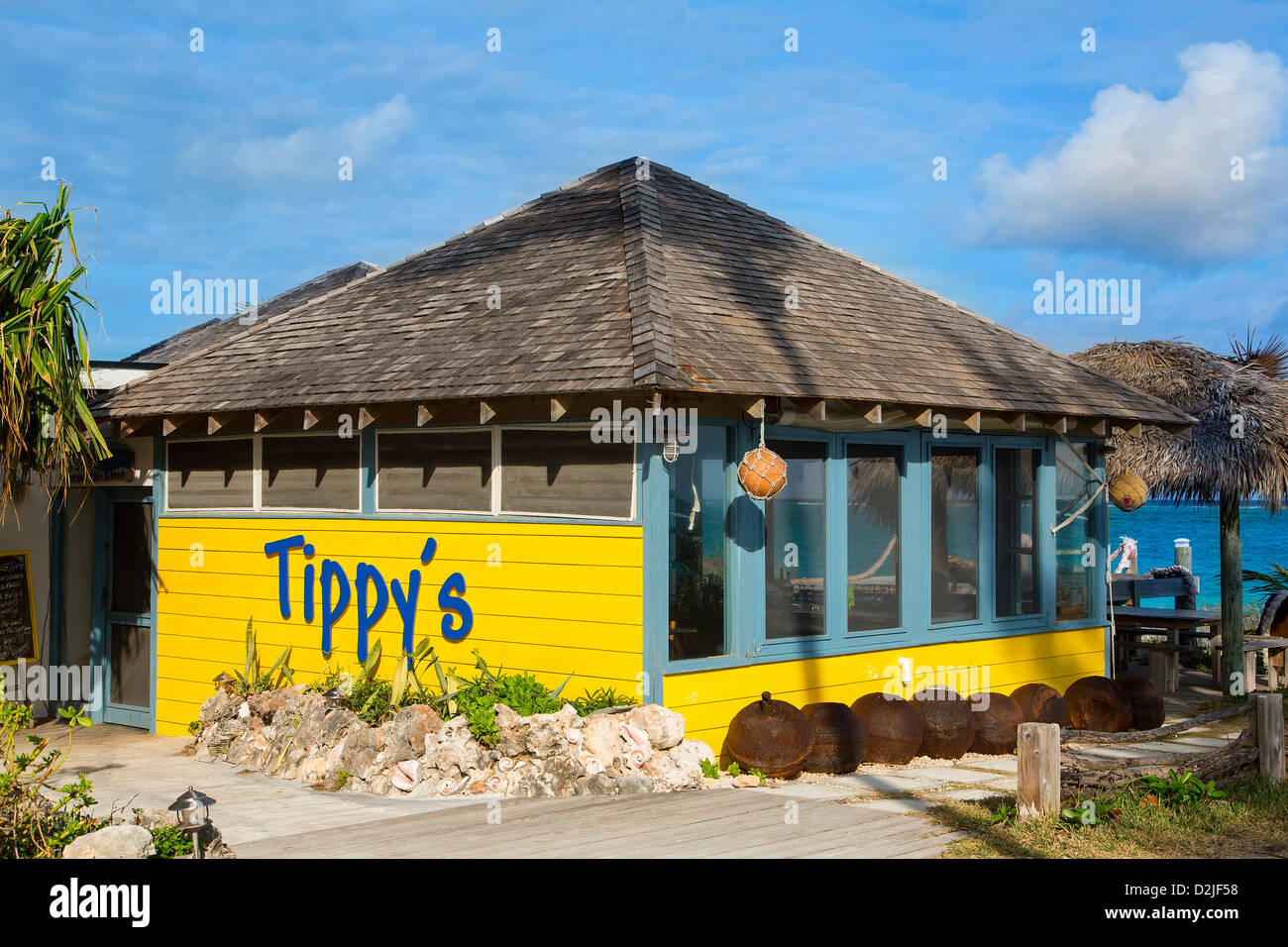 Bahamas, Eleuthera Island, governatore del porto, il Tippy del ristorante Foto Stock