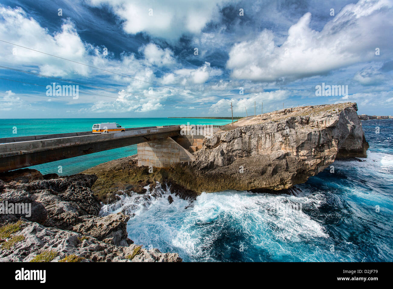 Bahamas, Eleuthera Island ,la finestra di vetro Bridge Foto Stock