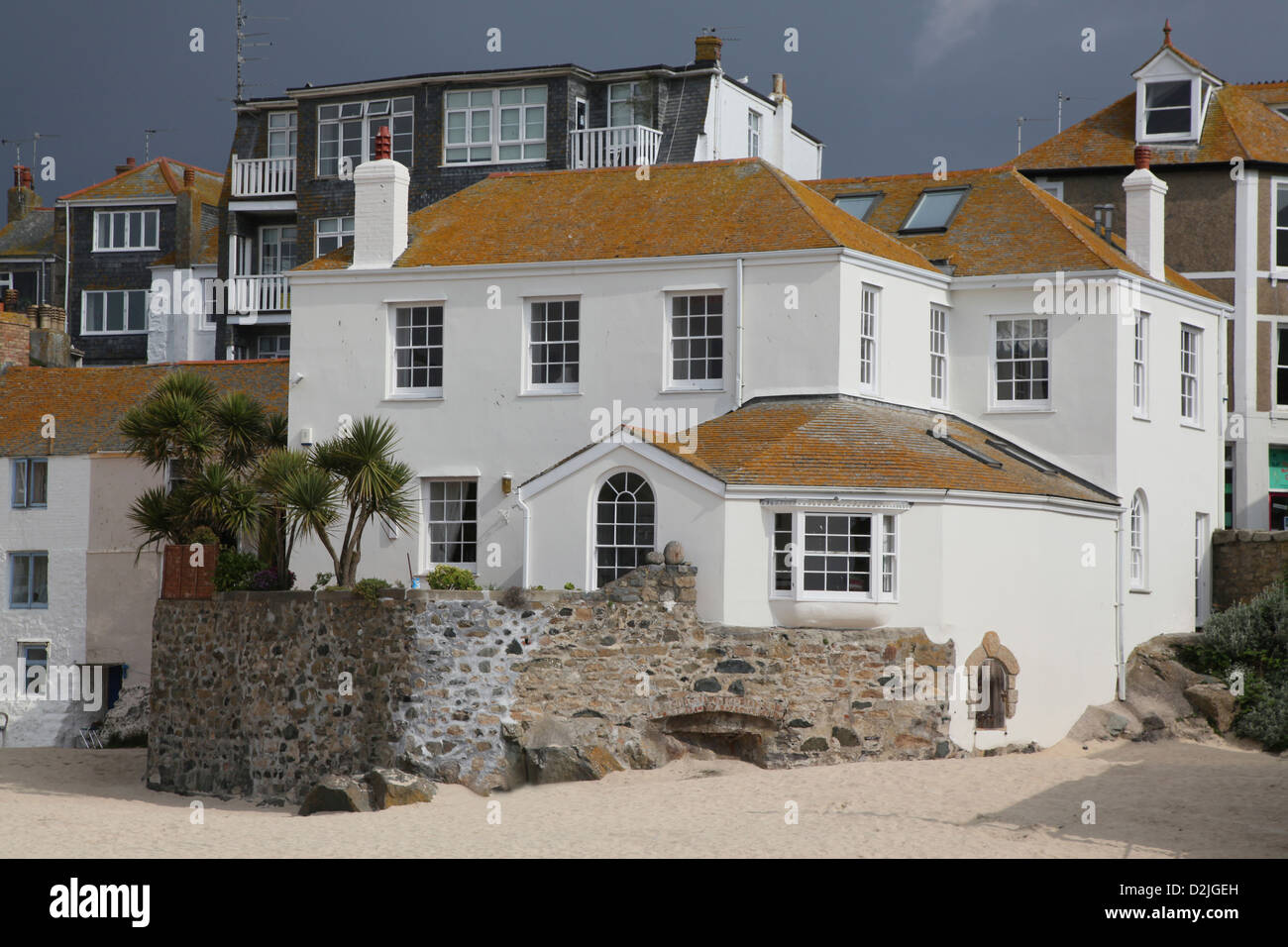 Una bella casa sulla spiaggia in St Ives, Cornwall Foto Stock