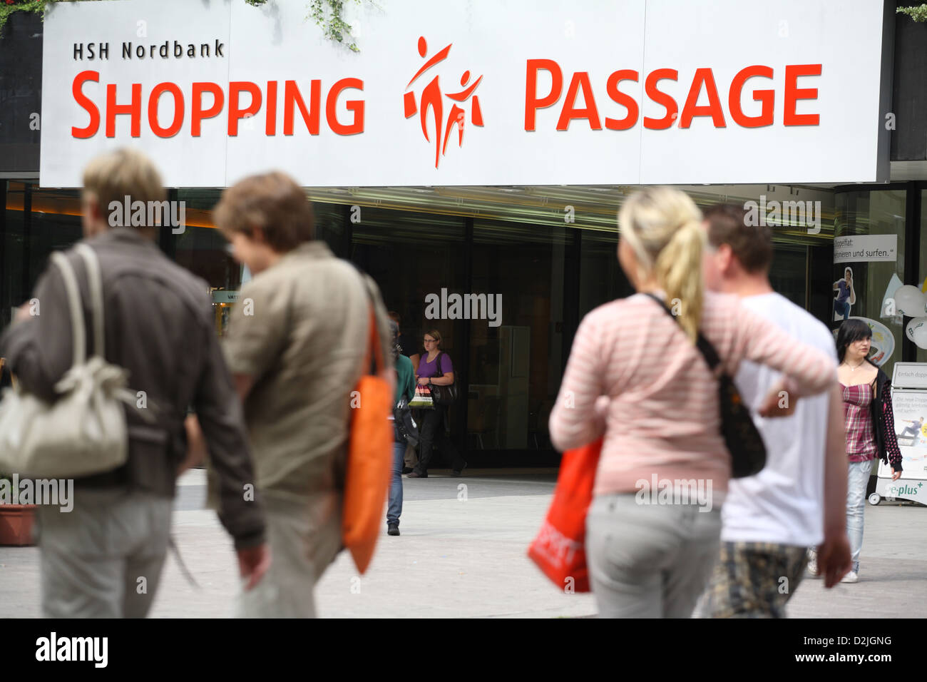 Amburgo, Germania, HSH Nordbank shopping mall a GERHART HAUPTMANN posto Foto Stock